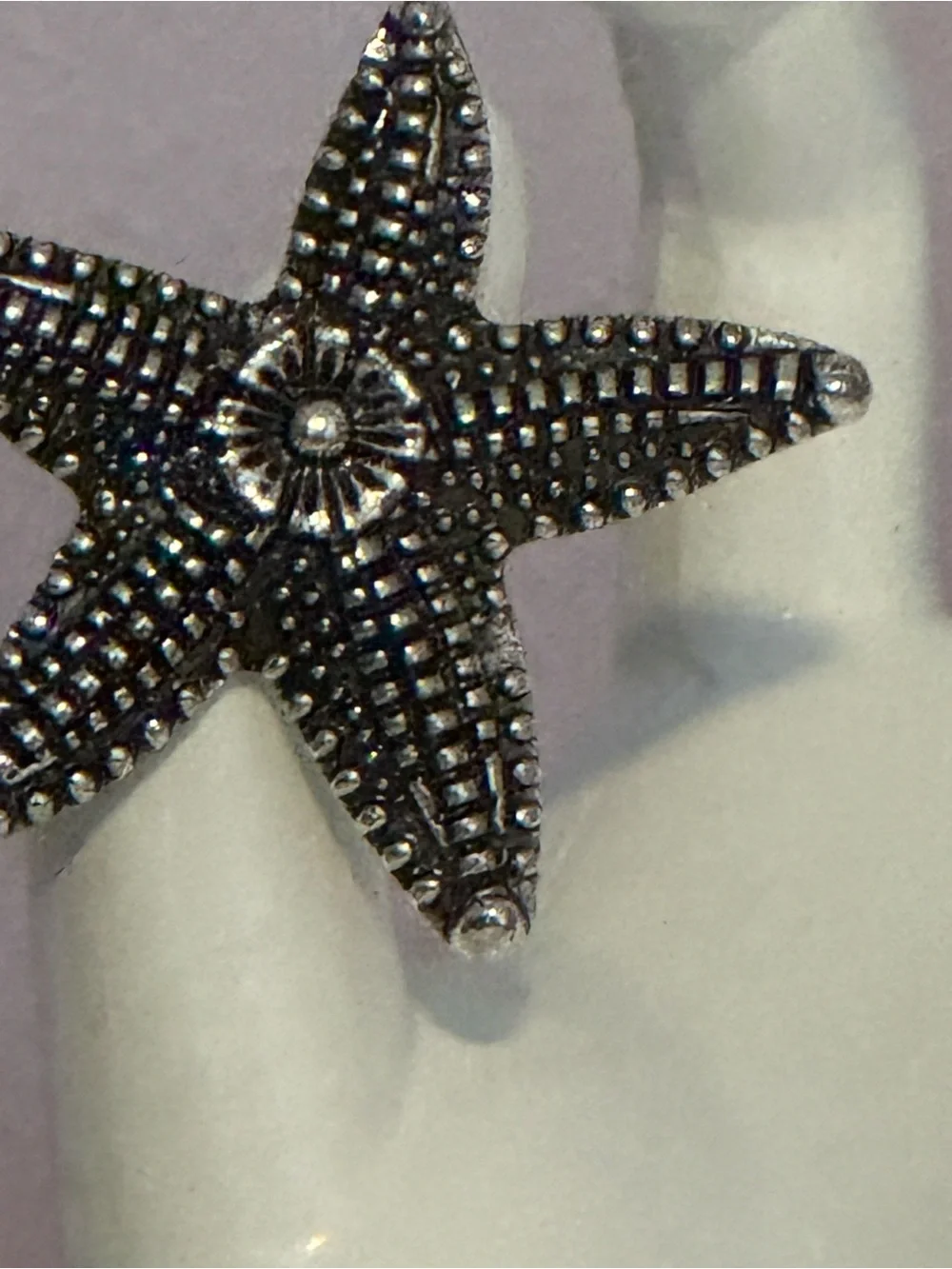 Starfish Statement adjustable Ring in Antiqued Silver Tone